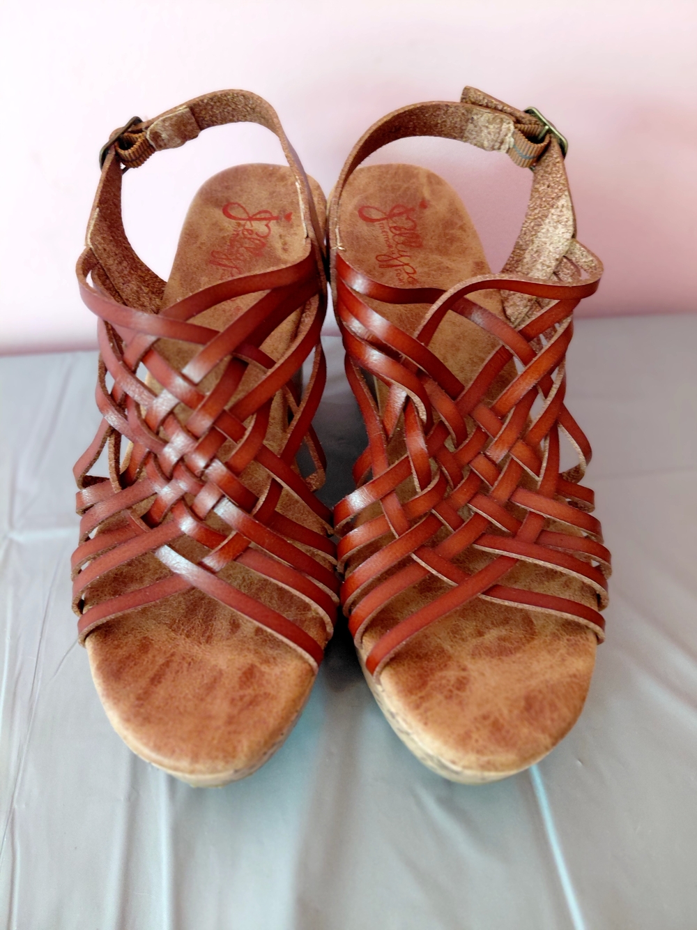 NEW without Tag Jellypop Boulevard Sz 7.5 Wedge Sandal 4 Inch Heel. - Picture 2 of 14